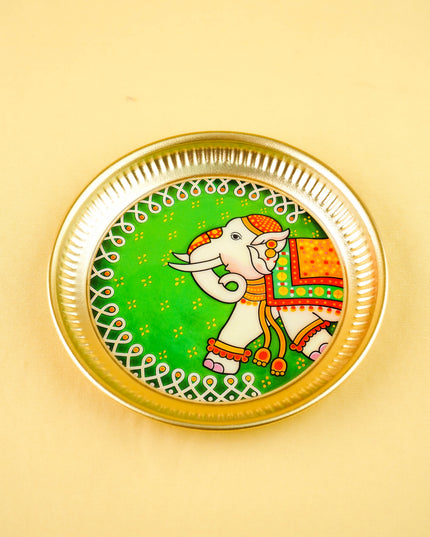 Combo: String Bag with Elephant Print Plate & Haldi Kumkum - WGC0163