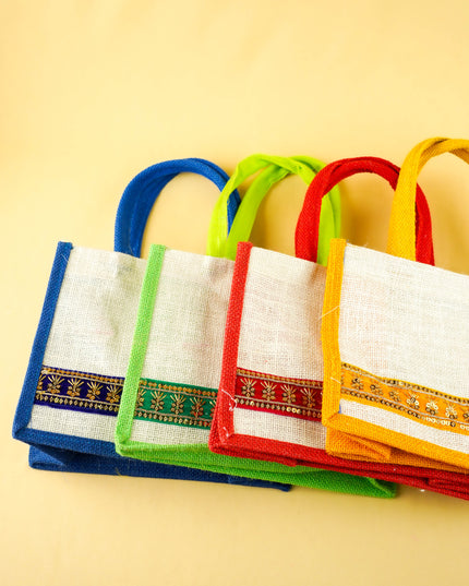 Combo: Jute Bag with Peacock Jewel Box & Bangle Manjal Kumkum - WGC0164