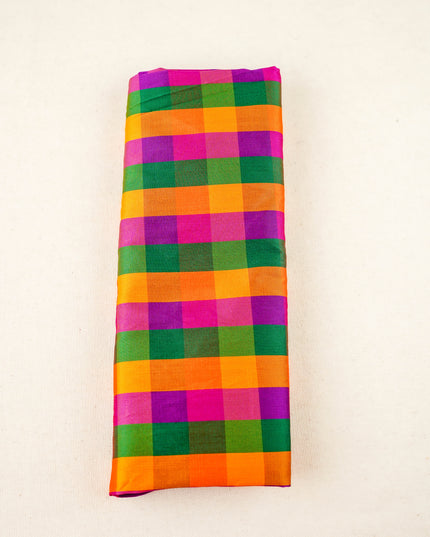 Combo: Traditional Checked Blouse Bit with Jute Bag & Bangle Manjal Kumkum - WGC0165