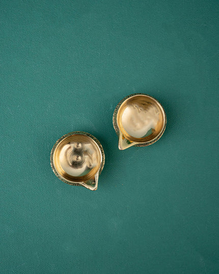 Diya Pack 10 - Brass Kubera Diya - Set of 10 - WH0033