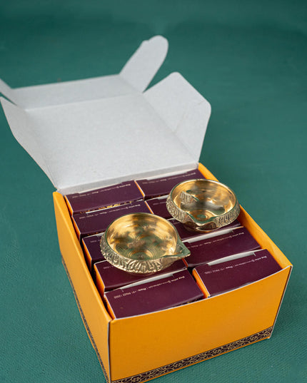 Diya Pack 10 - Brass Kubera Diya - Set of 10 - WH0033