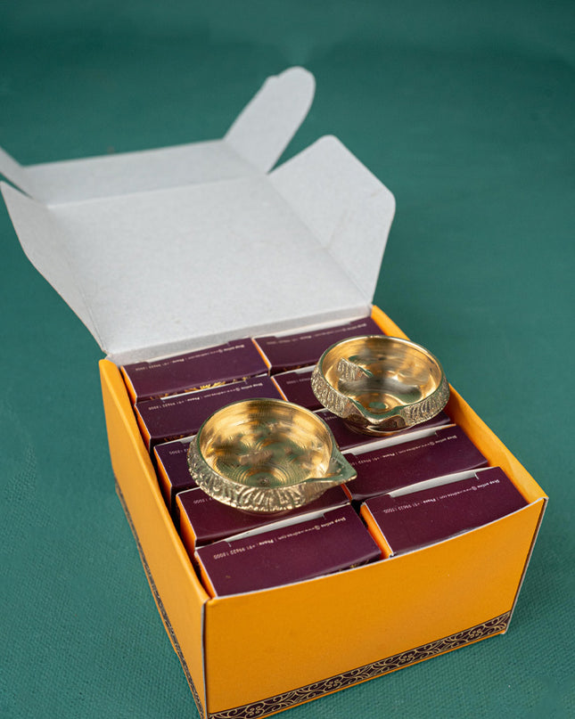 Diya Pack 10 - Brass Kubera Diya - Set of 10 - WH0033