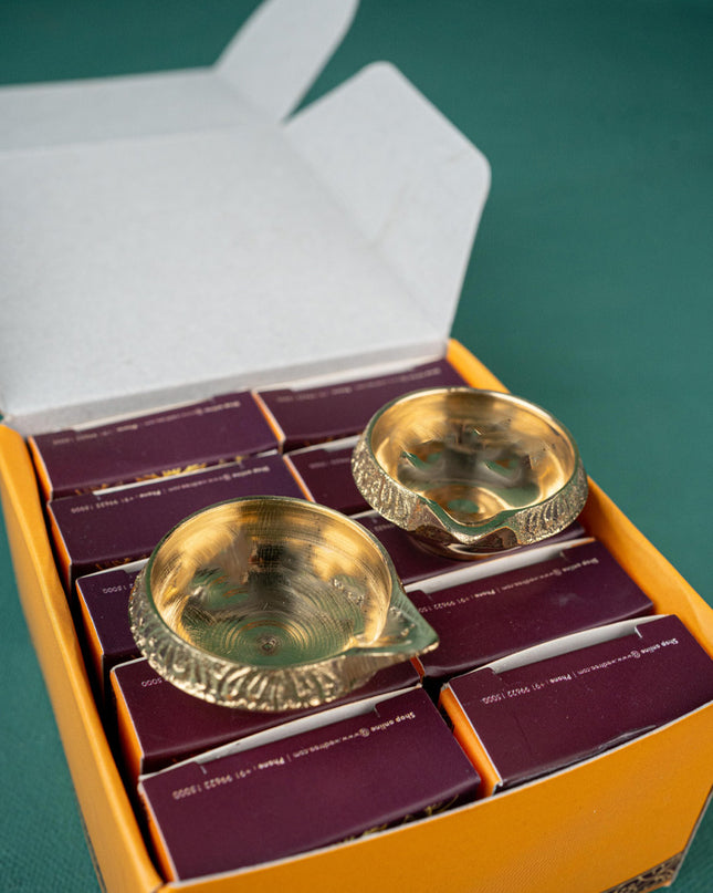 Diya Pack 10 - Brass Kubera Diya - Set of 10 - WH0033