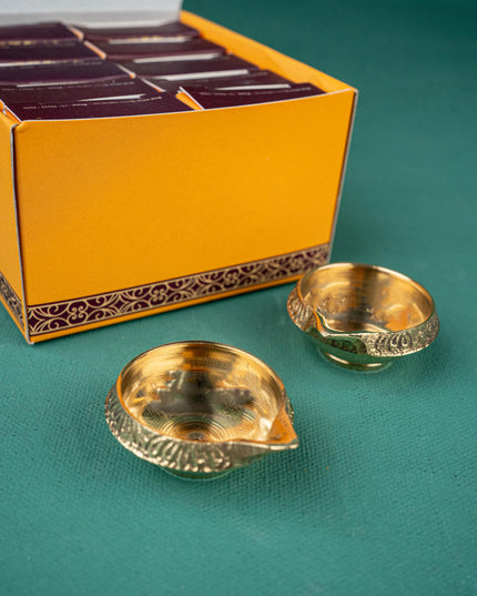 Diya Pack 10 - Brass Kubera Diya - Set of 10 - WH0033