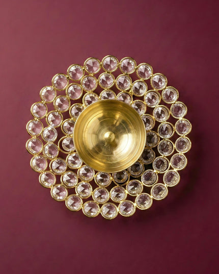 Brass - Round Crystal Deep - 6.2 Inch - WL0028