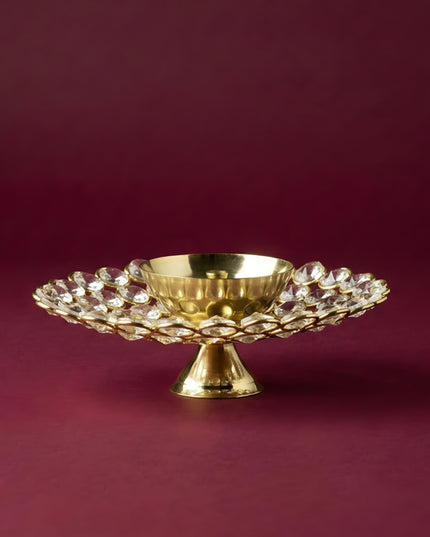 Brass - Round Crystal Deep - 6.2 Inch - WL0028