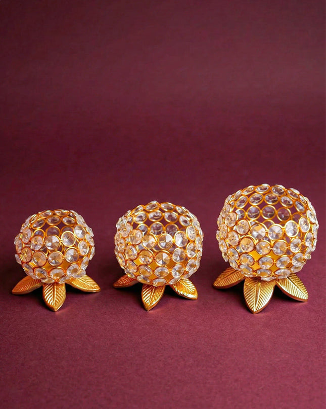 Crystal T light holder - set of 3 - WL0122