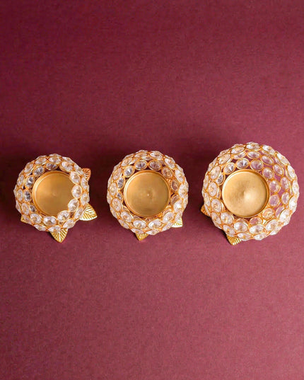 Crystal T light holder - set of 3 - WL0122