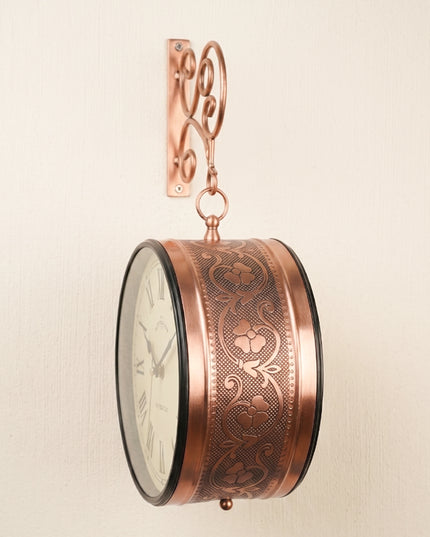 Railway clocks - Copper with floral design