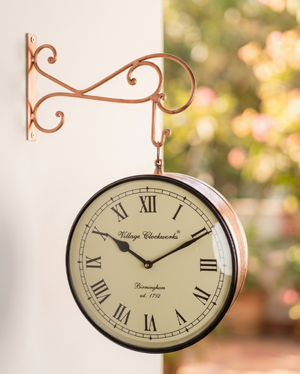 Railway clocks - Copper with floral design