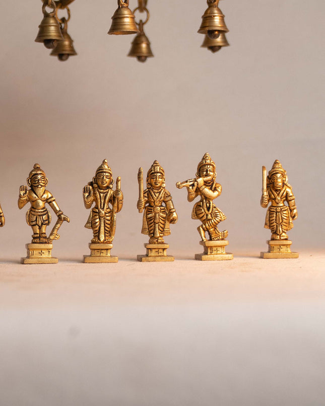 Brass Dhasavathar Idols (Brown Antique Finish) - 3.5 inch - WL0306-2