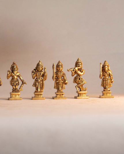 Brass Dhasavathar Idols (Brown Antique Finish) - 3.5 inch - WL0306-2