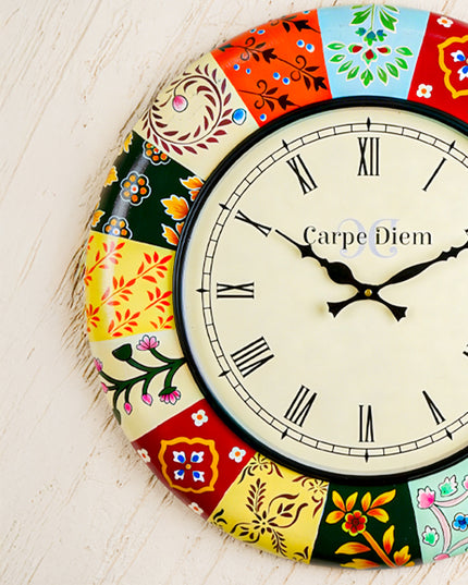 Wall Clock - Multicolour Hand Painted (18 inch) - WL0436