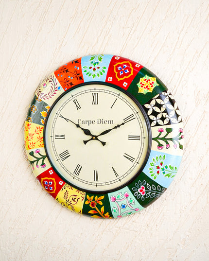 Wall Clock - Multicolour Hand Painted (18 inch) - WL0436