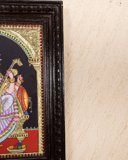 Tanjore Painting - Saraswathi - Flat (Gold Foil) - 15x12 inch - WL0461