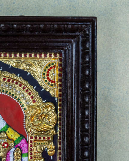 Tanjore Painting - Tirupathi Balaji Padmavathi Thayar - Semi Embossed - 24x18 inch - WL0473