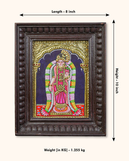 Tanjore Painting Andal - Flat (Gold Foil) - 8x6 inch - WL0517