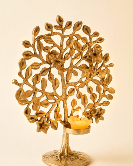 Brass Kalpavriksha with T-Light Holder - WL0587