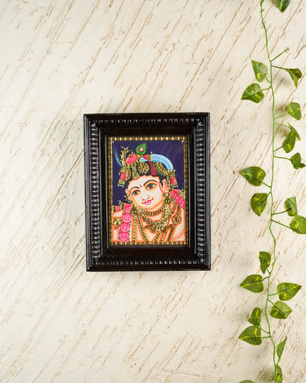 Tanjore Painting - Krishna - Flat (Gold foil) - 8x6 inch - WL0846