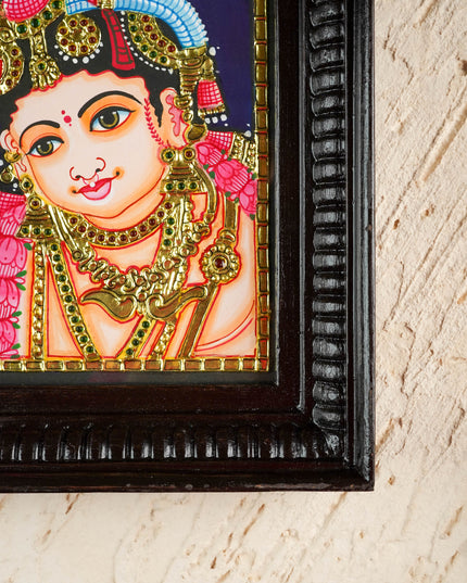 Tanjore Painting - Krishna - Flat (Gold foil) - 8x6 inch - WL0846