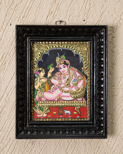 Tanjore Painting - Vithoba Krishna - Flat (Gold Foil) - 8x6 inch  - WL0939
