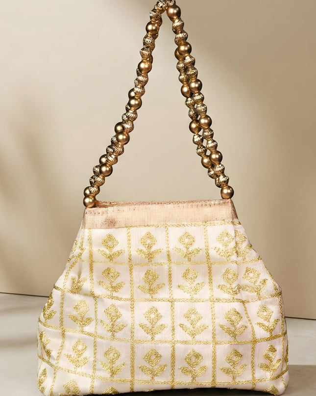 Mixed Colour Potli Bag with Golden Embroidery - WL1524