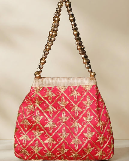 Mixed Colour Potli Bag with Golden Embroidery - WL1524