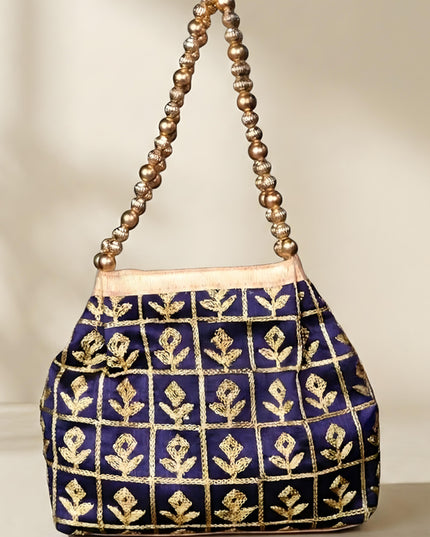 Mixed Colour Potli Bag with Golden Embroidery - WL1524