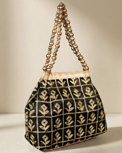 Mixed Colour Potli Bag with Golden Embroidery - WL1524