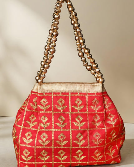 Mixed Colour Potli Bag with Golden Embroidery - WL1524