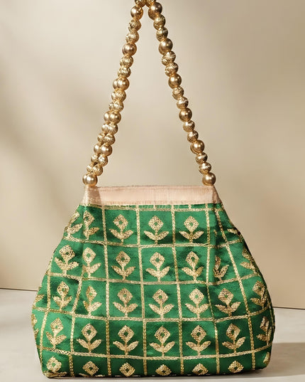 Mixed Colour Potli Bag with Golden Embroidery - WL1524