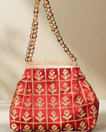 Mixed Colour Potli Bag with Golden Embroidery - WL1524