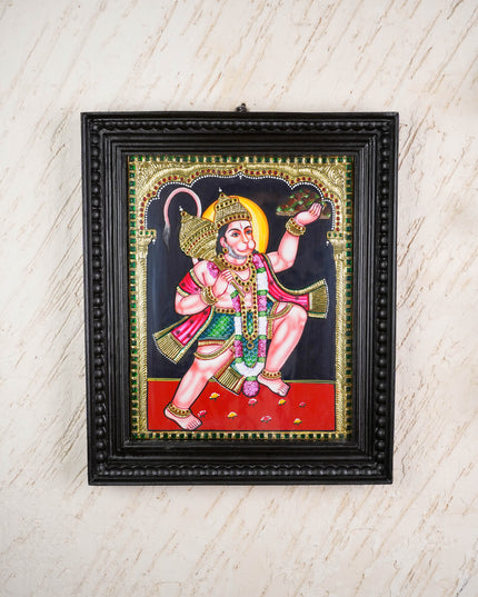 Tanjore Painting - Hanuman - Flat (Gold Foil) - 15x12 inch - WL1675