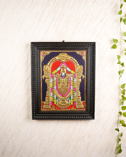 Tanjore Painting - Tirupathi Balaji - Semi Embossed - 18x15 inch - WL1734