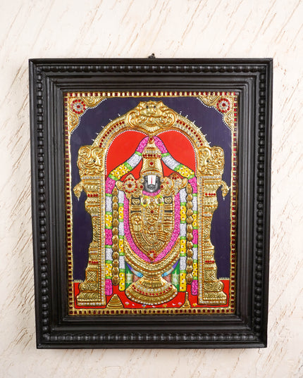 Tanjore Painting - Tirupathi Balaji - Semi Embossed - 18x15 inch - WL1734