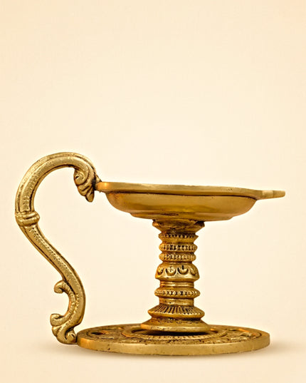 Brass Diya With Handle - WL1810
