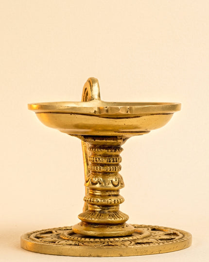 Brass Diya With Handle - WL1810