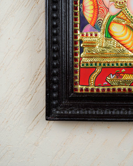 Tanjore Painting Ganesha - Flat (Gold Foil) - 15x12 inch - WL1938
