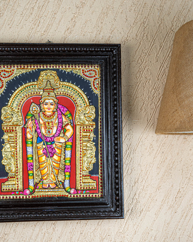 Tanjore Painting - Murugan - Semi Embossed - 15x12 inch - WL1941