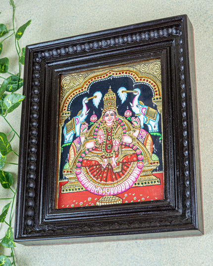 Tanjore Painting - Gajalakshmi - Flat (Gold Foil) - 10x8 inch - WL2054