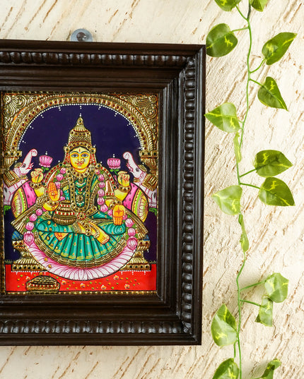 Tanjore Painting - Gajalakshmi - Flat (Gold Foil) - 10x8 inch - WL2054