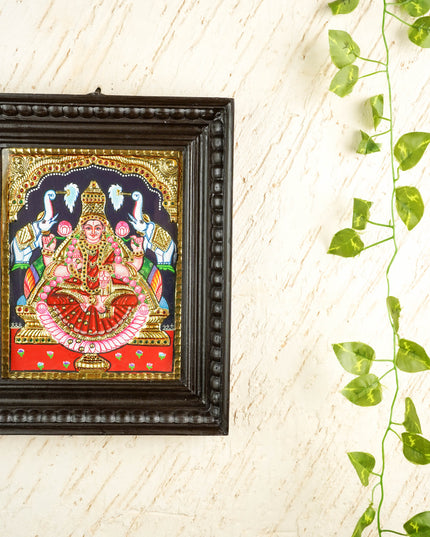 Tanjore Painting - Gajalakshmi - Flat (Gold Foil) - 10x8 inch - WL2054