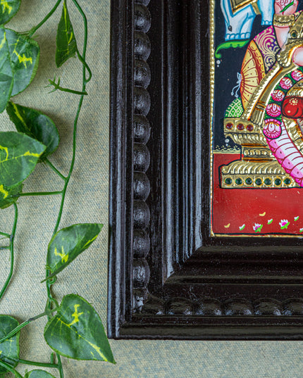 Tanjore Painting - Gajalakshmi - Flat (Gold Foil) - 10x8 inch - WL2054