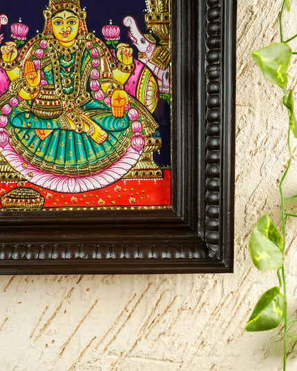Tanjore Painting - Gajalakshmi - Flat (Gold Foil) - 10x8 inch - WL2054