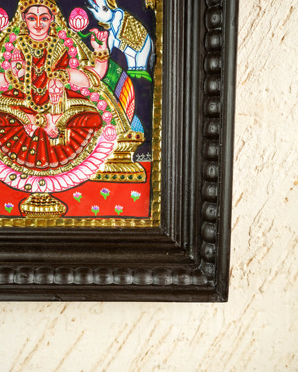 Tanjore Painting - Gajalakshmi - Flat (Gold Foil) - 10x8 inch - WL2054