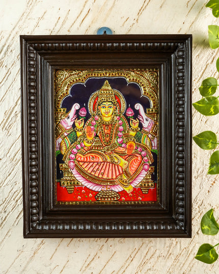 Tanjore Painting - Gajalakshmi - Flat (Gold Foil) - 10x8 inch - WL2054