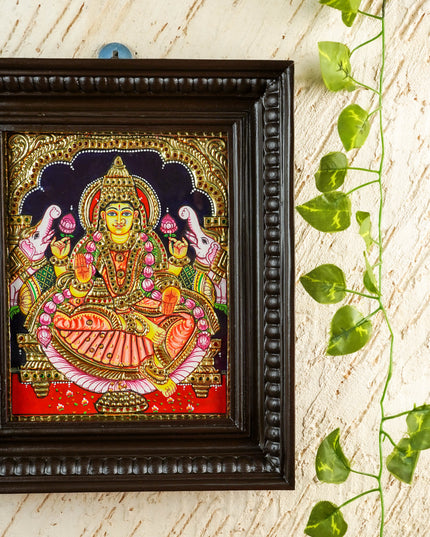 Tanjore Painting - Gajalakshmi - Flat (Gold Foil) - 10x8 inch - WL2054