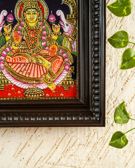 Tanjore Painting - Gajalakshmi - Flat (Gold Foil) - 10x8 inch - WL2054