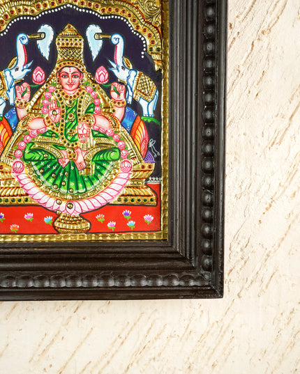 Tanjore Painting - Gajalakshmi - Flat (Gold Foil) - 10x8 inch - WL2054
