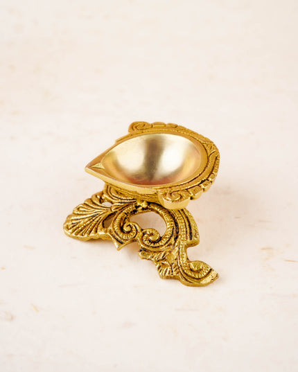 Brass Decorative Diya - Gold Finish - WL2095-1